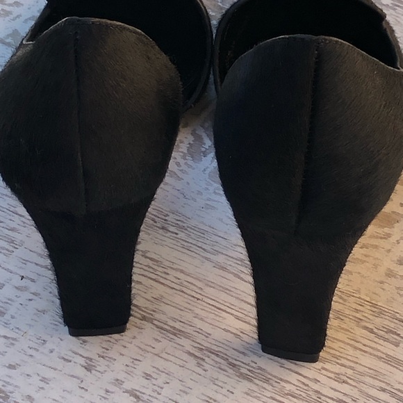 10 Crosby Dereck Lam Black Real Fur High Heels. d’Orsay Pumps, Size 7 1/2 NWOT - Picture 14 of 16